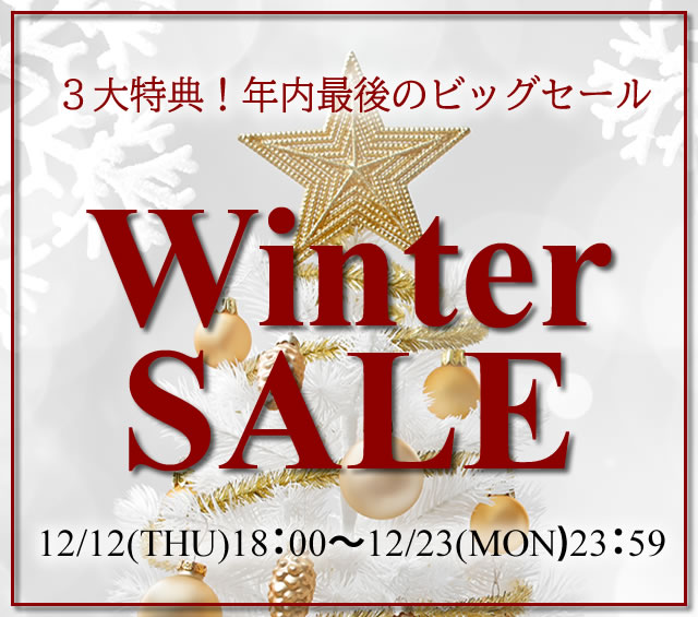 〔2019/12/23〕本日最終日！年内最後のビッグセール！ウインターセール！すべてのオプションが10%OFF！！！